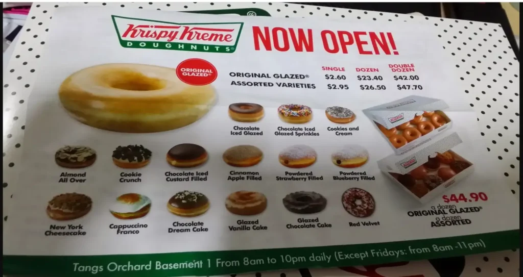 Krispy Kreme Menu 