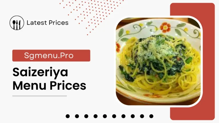 Saizeriya Menu Singapore Prices 2024